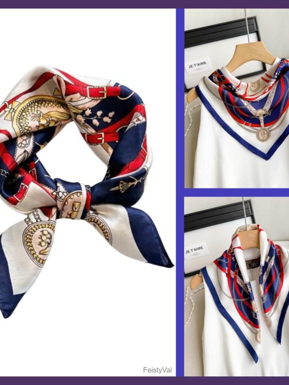 100% Mulberry Silk Scarf 21" Square Neck Headscarf Gift Packed